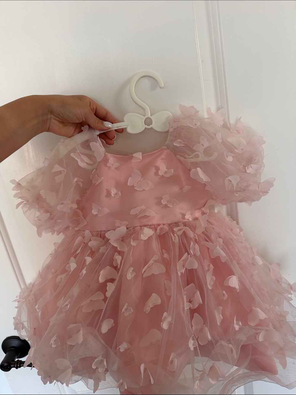 Mik & Me Pink Tulle Dress with Butterfly Details